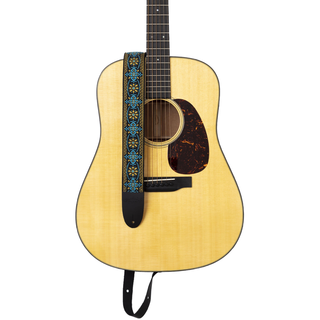 Martin Retro Woven Strap Leather Ends in Yellow