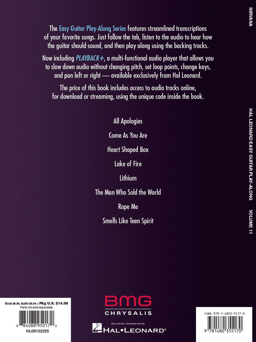 Nirvana Easy Guitar Play Along Volume 11 Bk/Ola