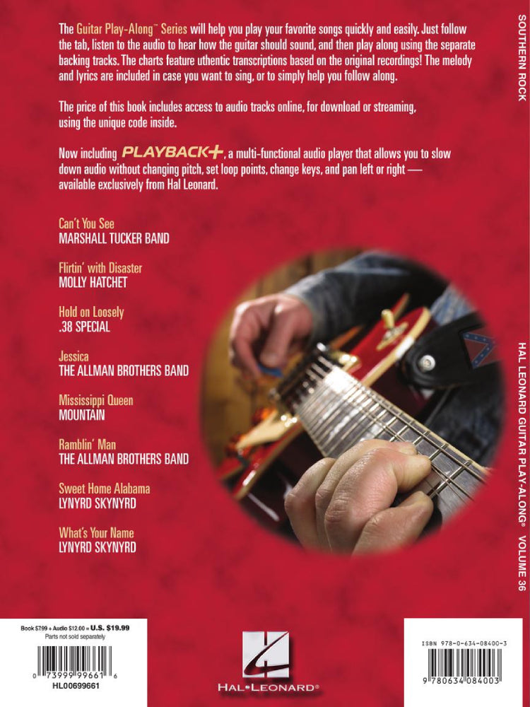 Southern Rock Guitar Play Along Volume 36 Bk/Cd