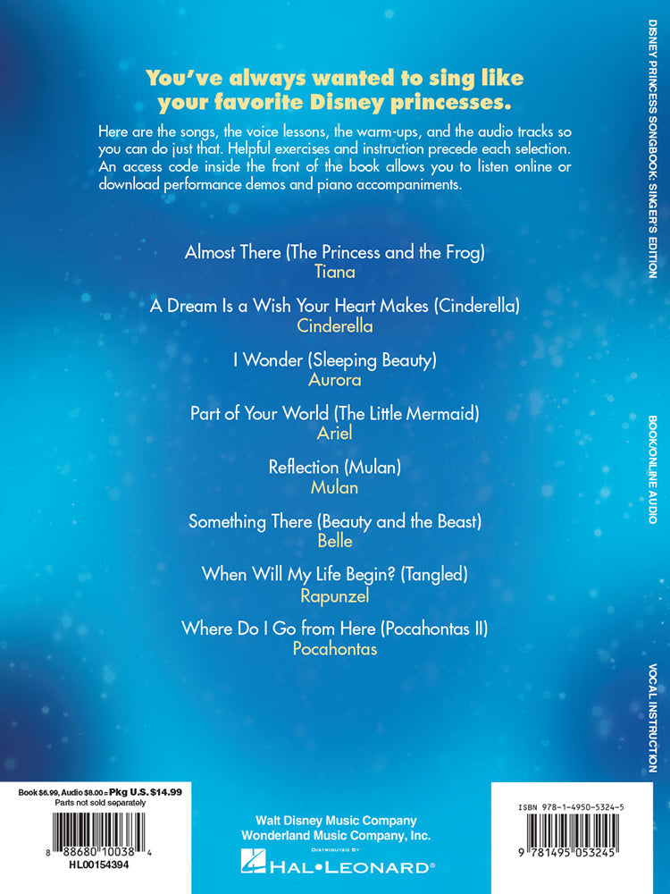 Disney Princess Songbook Singer's Edition BK/OLA