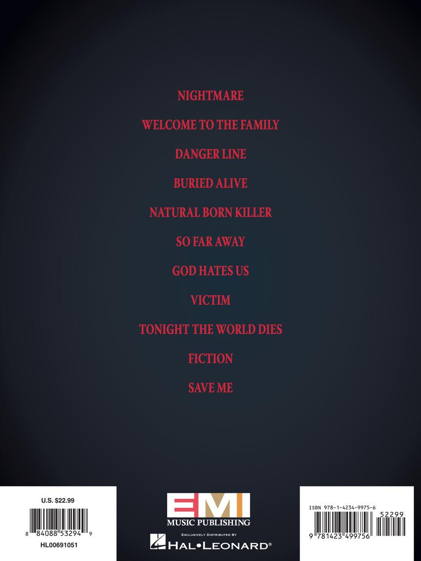 Avenged Sevenfold Nightmare Guitar Recorded Versions Softcover Tab