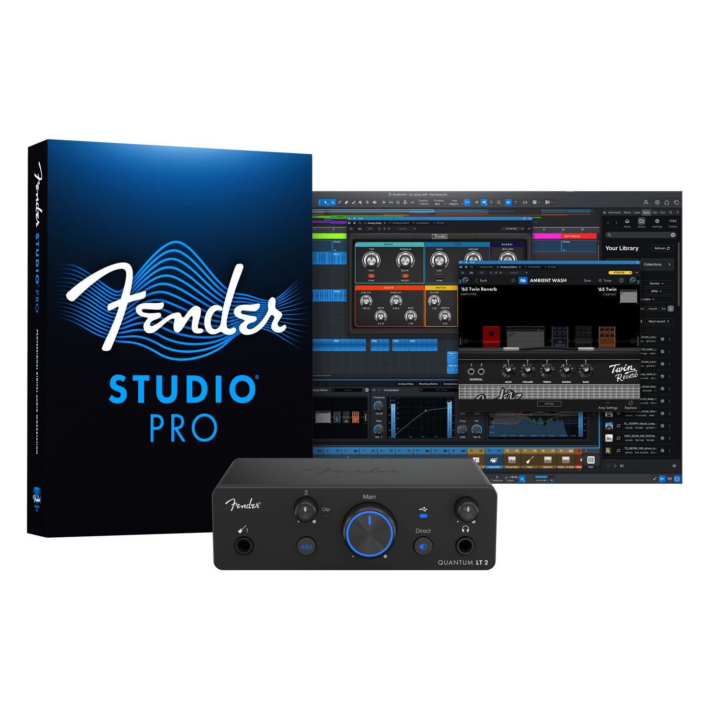 Fender Quantum LT2 2x2 24 bit / 192 kHz USB-C Audio Interface