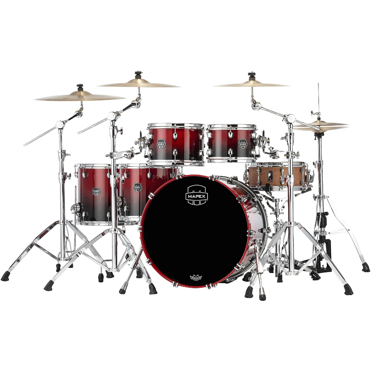 Mapex Saturn Studioease 5-Piece Shell Pack in Scarlet Fade