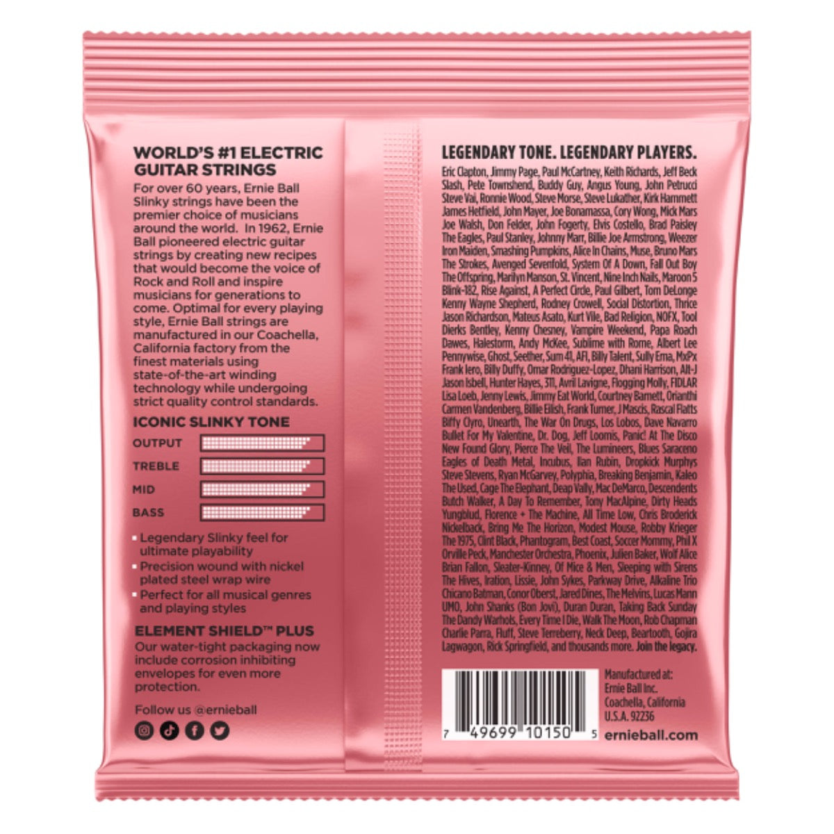 Ernie Ball Zippy Slinky Nickel Wound Electric Guitar Strings 7-36 Gauge