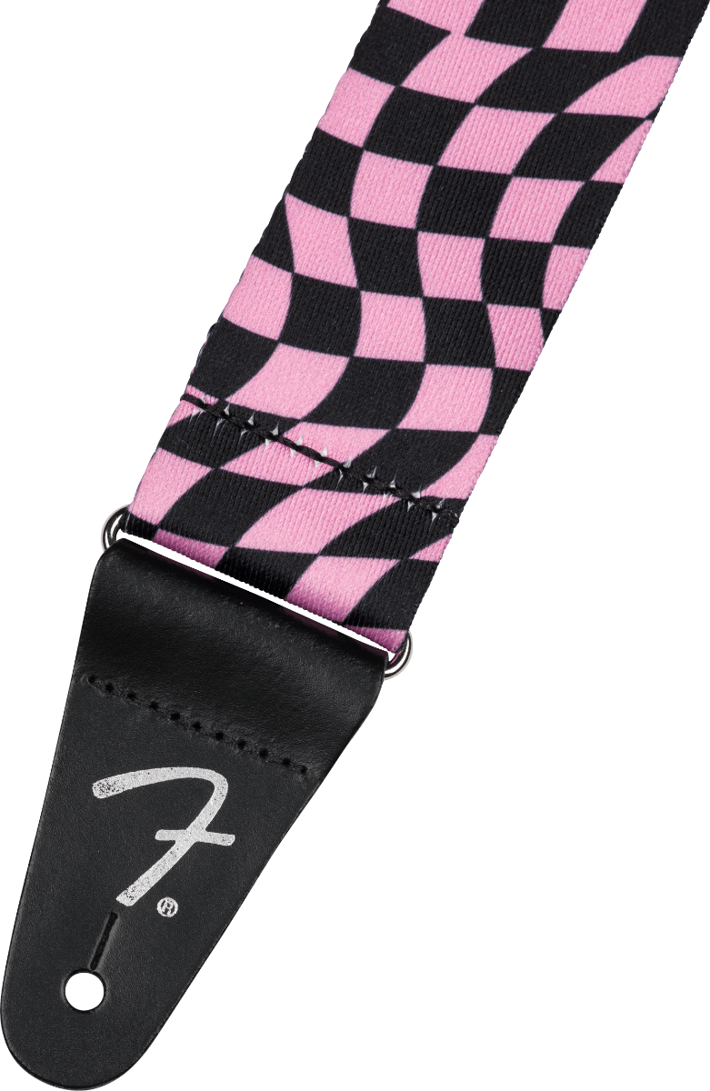 Fender Wavy Checkerboard Polyester Strap in Pink