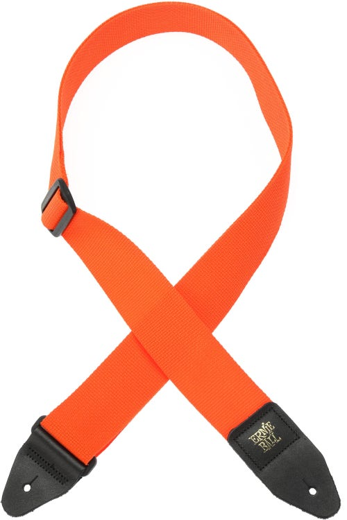Ernie Ball Polypro Guitar Or Bass Strap in Orange & Black