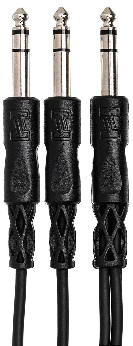 HOSA CYS105 Y Cable 1/4" TRS to Dual 1/4" TRS 5Ft