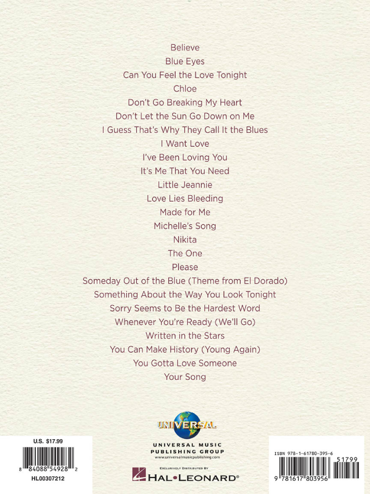 The Love Songs of Elton John PVG