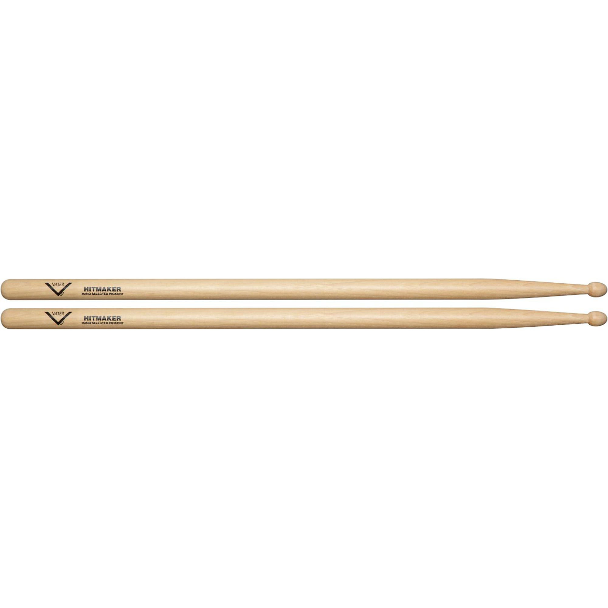 Vater VHHITW Hitmaker American Hickory Wood Tip Drum Sticks (Pair)