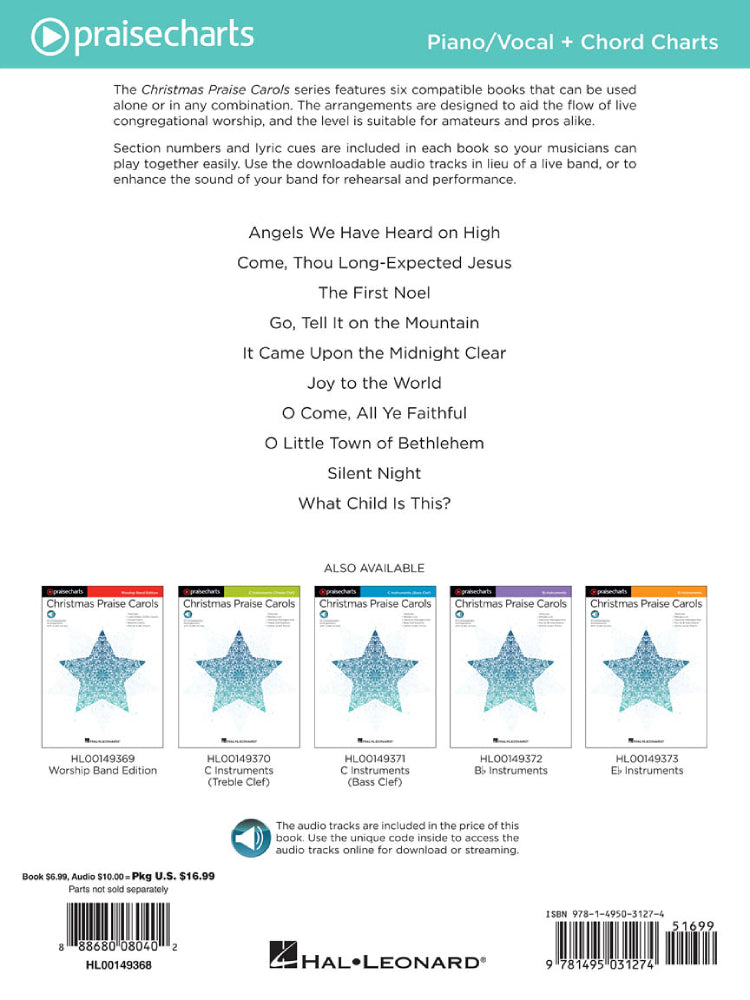 PraiseCharts Christmas Praise Carols PVG BK/OLA
