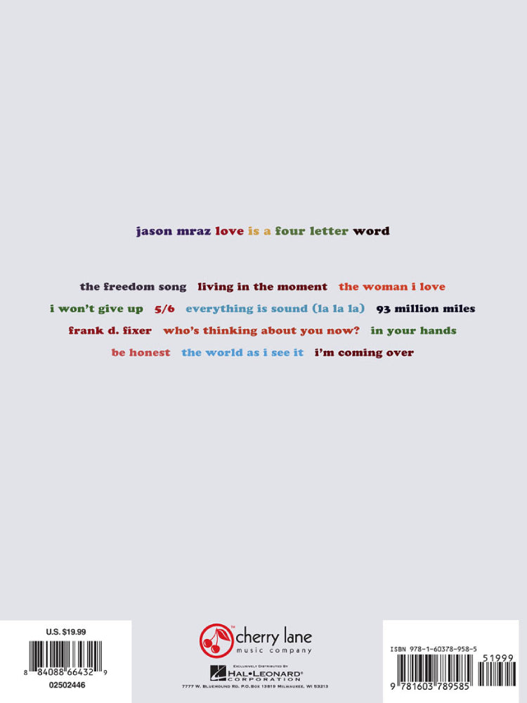 Jason Mraz Love Is a Four Letter Word PVG