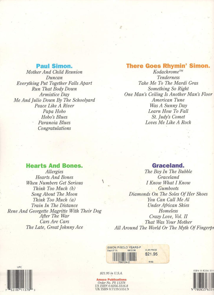 Classic Paul Simon The Solo Years PVG