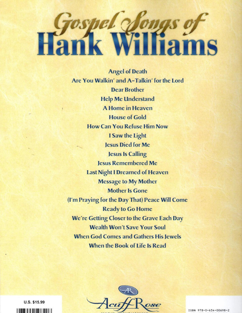 Gospel Songs of Hank Williams PVG