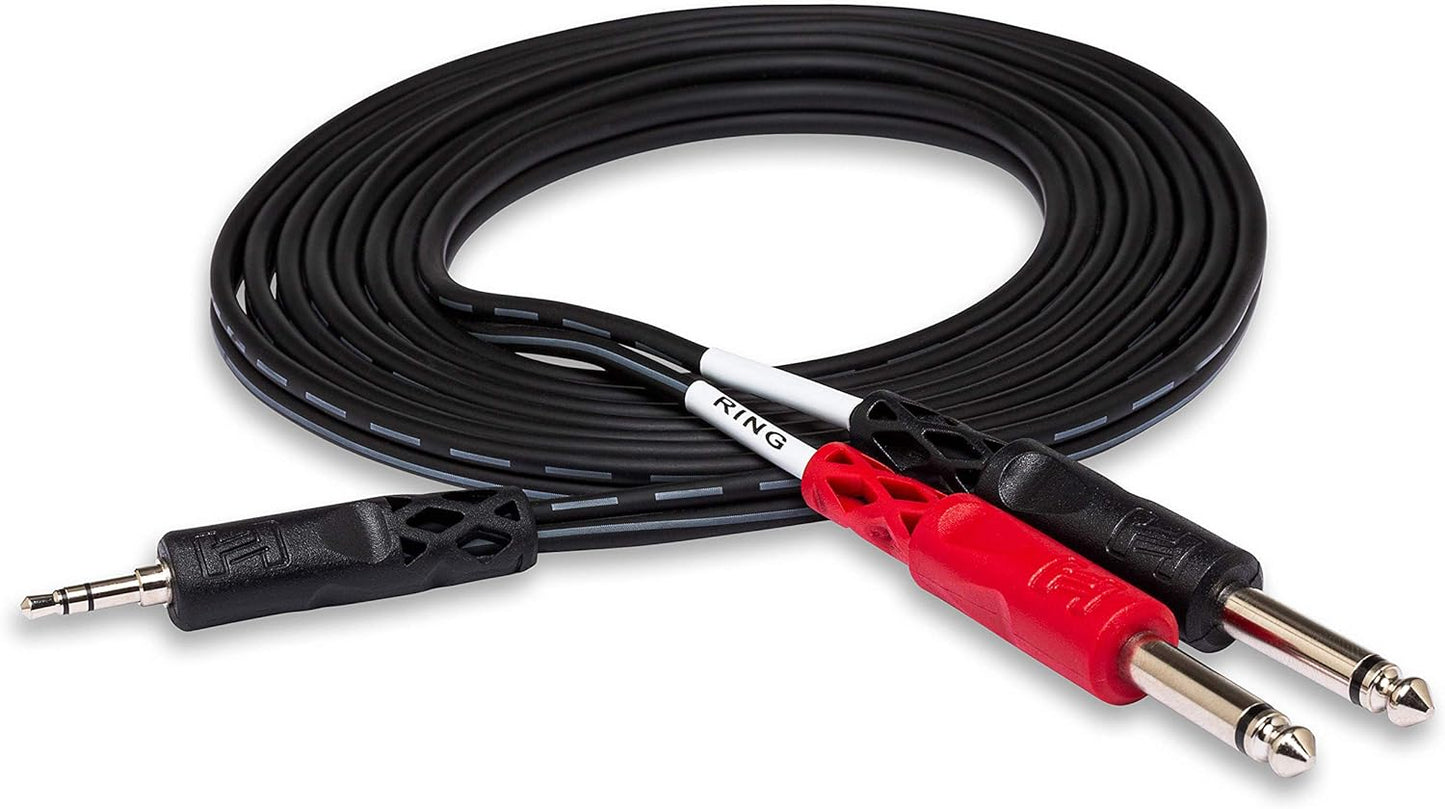 Hosa CMP159 3.5 mm TRS to Dual 1/4" TS Stereo Breakout Cable