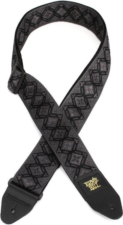 Ernie Ball Jacquard Guitar Strap Or Bass Strap in Regal Black