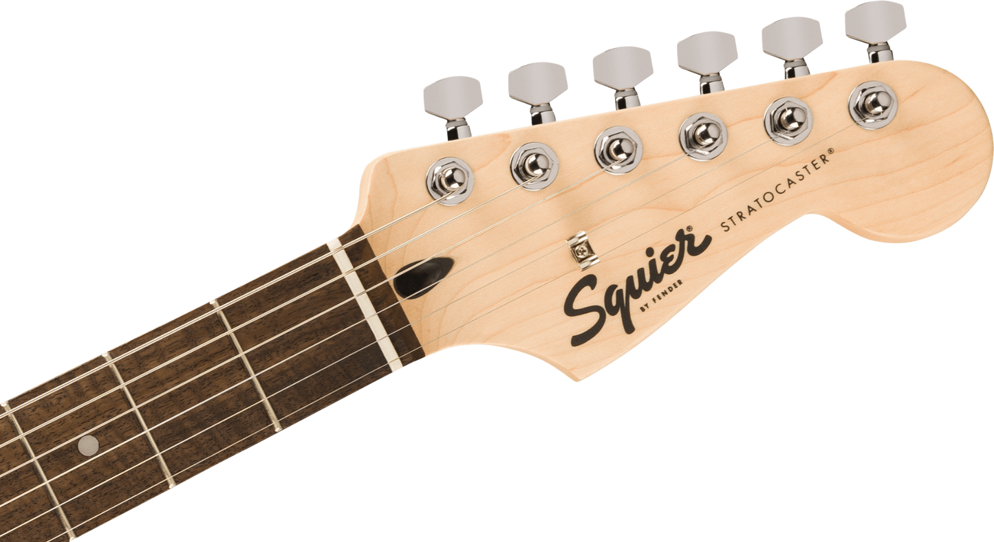 Squier FSR Squier Sonic Stratocaster HT HSS, Laurel Fingerboard, White Pickguard in Arctic White