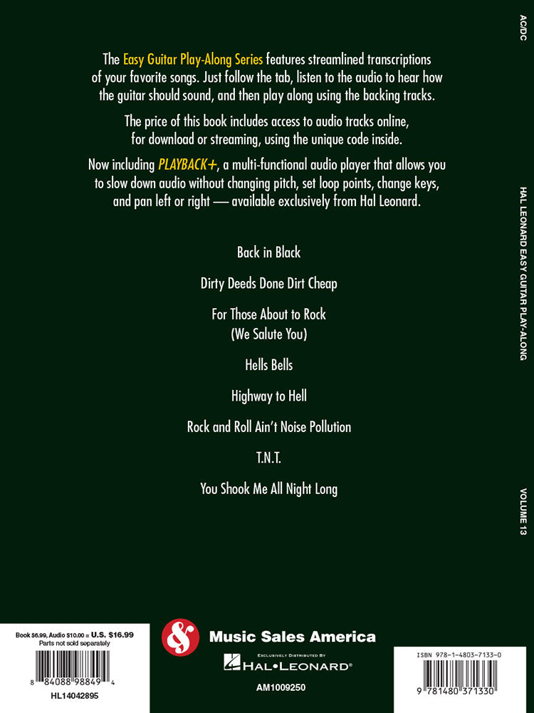 AC/DC Easy Guitar Playalong Volume 13 BK/OLA
