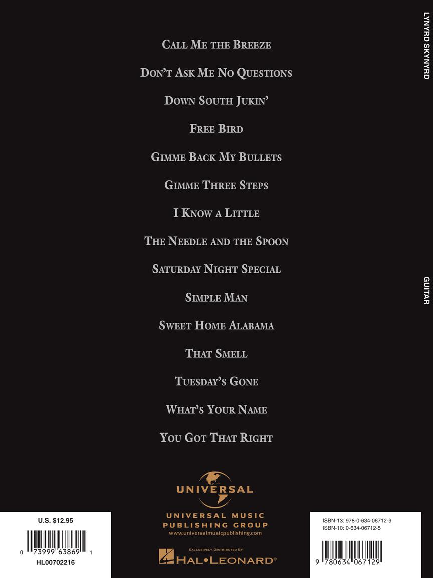 Lynyrd Skynyrd Easy Guitar Riffs and Solos Tab