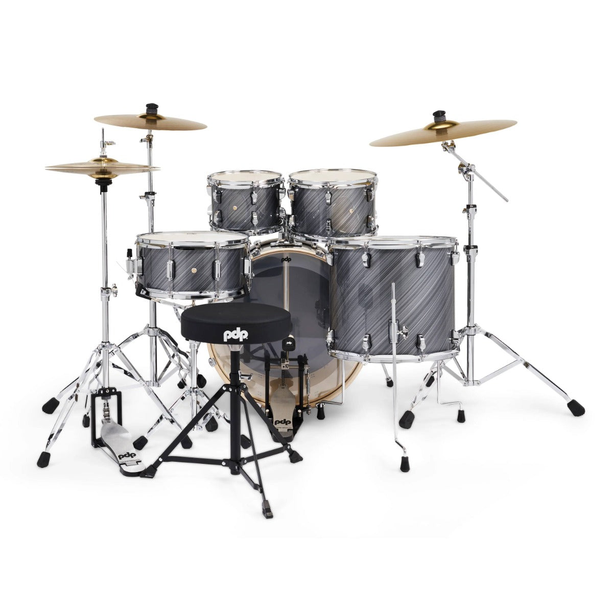 PDP MainStage 5pc Drum Kit w/Paiste Cymbals & Stool in Twisted Graphite