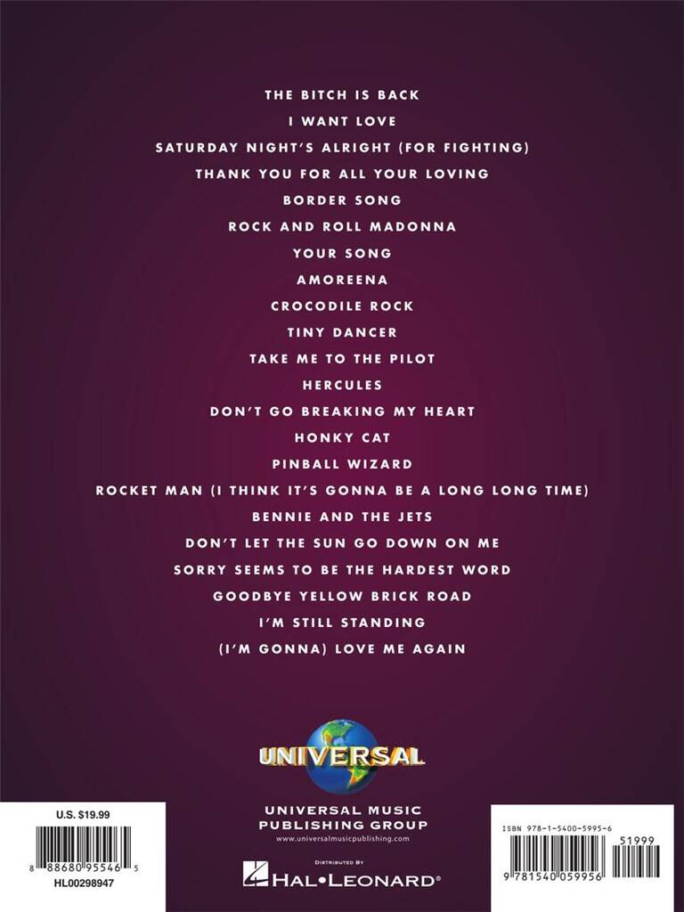 Rocketman Music From The Motion Picture Soundtrack Easy Piano/Vocal