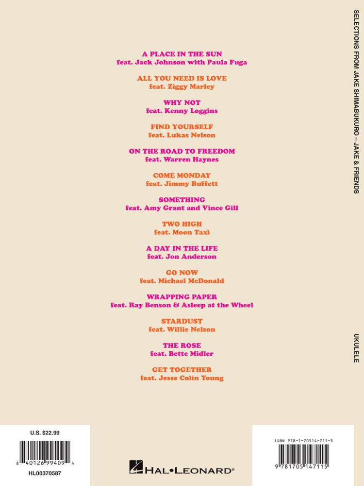 Selections from Jake Shimabukuro Jake & Friends Ukulele Chords/Lyrics