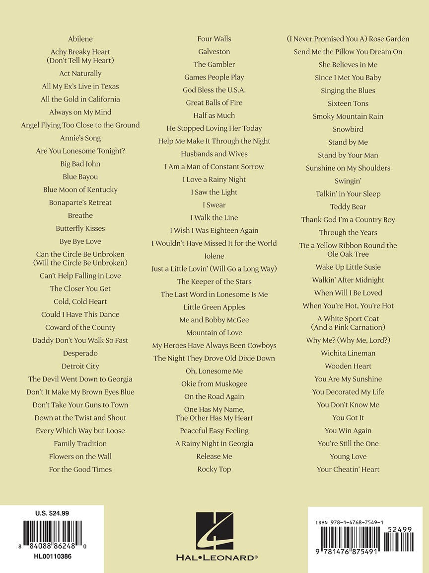 The Great American Songbook Country PVG
