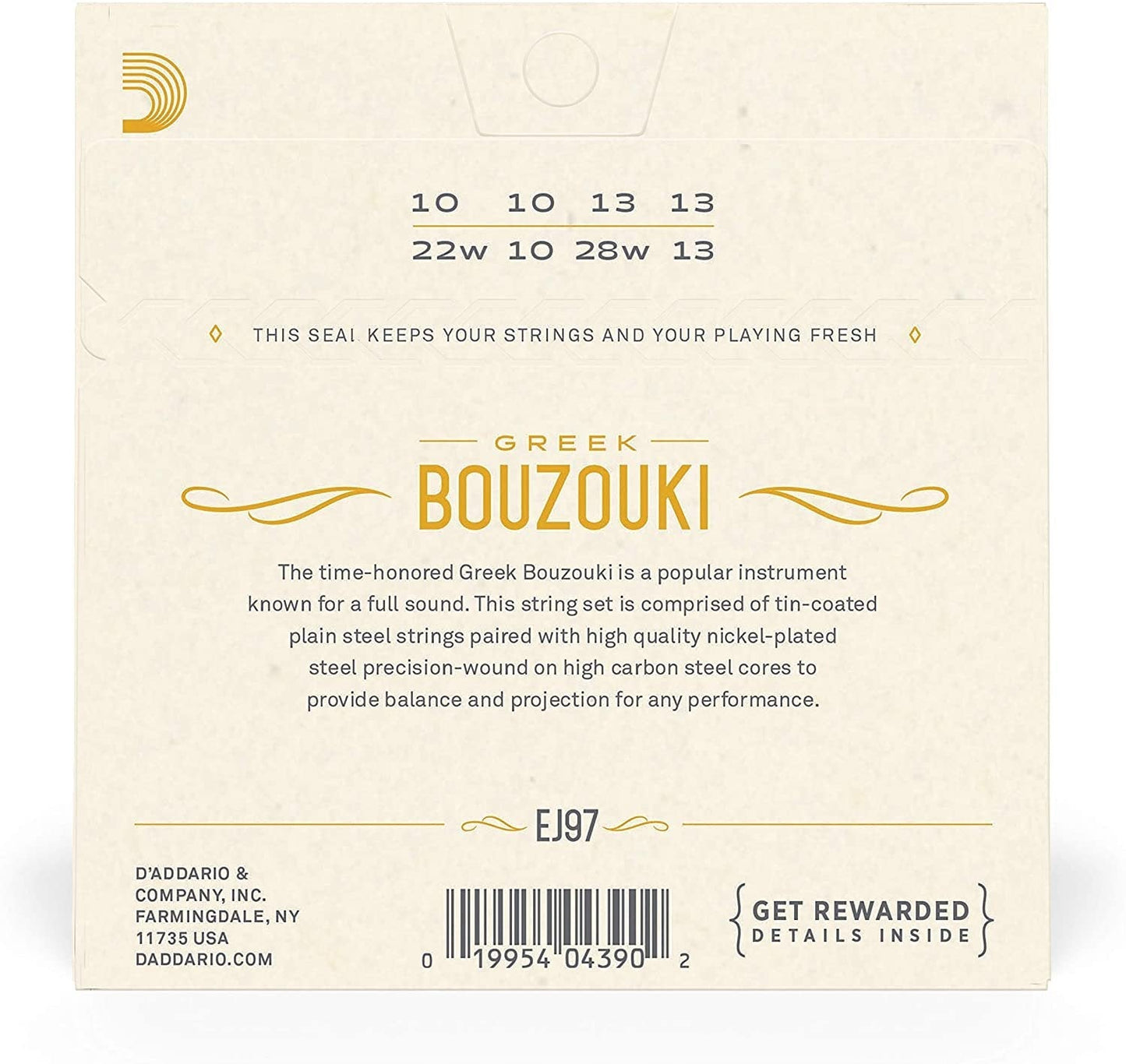 D'Addario EJ97 Greek Bouzouki 8 String Set Strings
