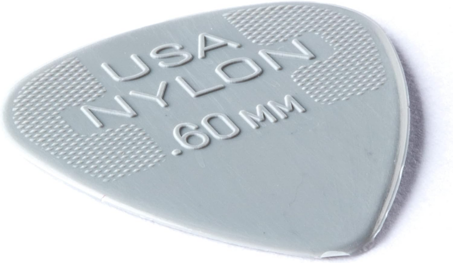 Jim Dunlop Nylon Guitar Pick .60mm 12 Pack in Grey