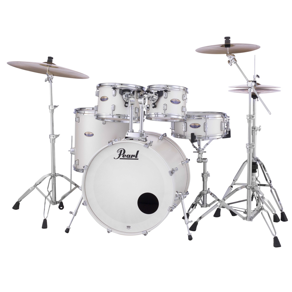 Pearl Decade Maple 5-Piece Fusion Plus Increda-Bundle Drum Kit With Cymbal Pack in White Satin Pearl
