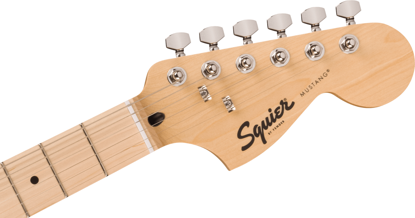 Squier FSR Squier Sonic Mustang HH, Maple Fingerboard, White Pickguard in Sonic Blue