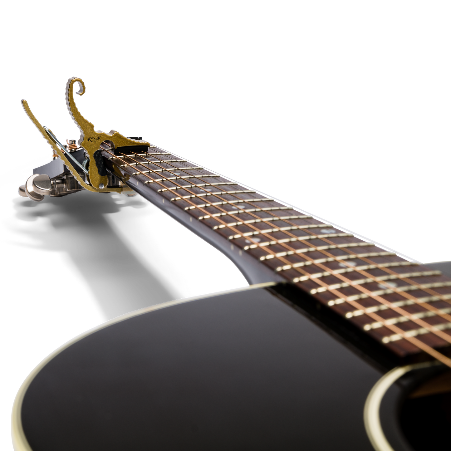 Kyser Quick Change Short Cut 3 String Partial Guitar Capo in Gold