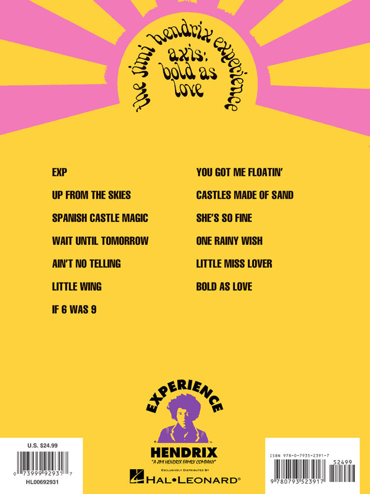 The Jimi Hendrix Experience Axis Bold As Love Guitar Tab RV