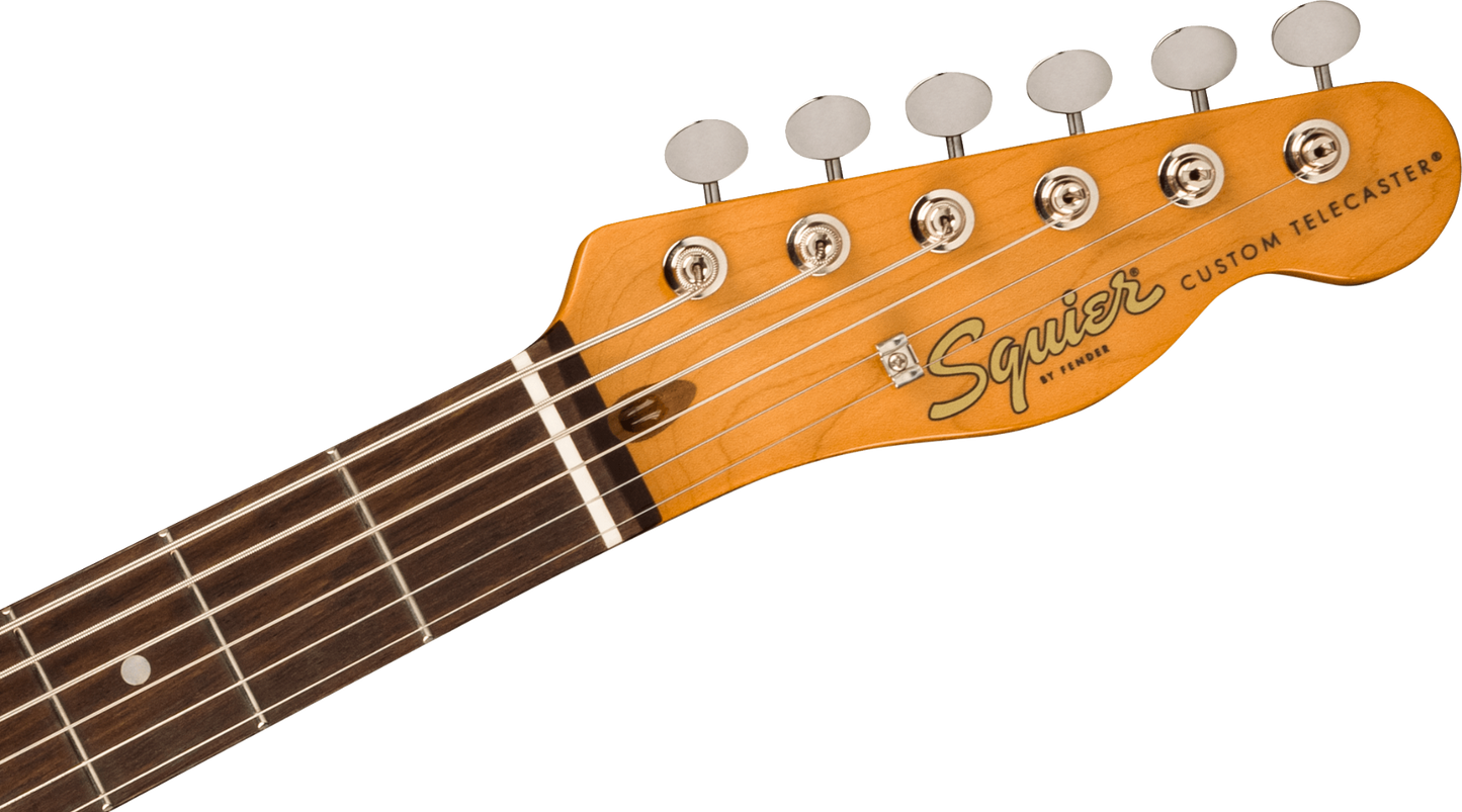 Squier Classic Vibe Baritone Custom Telecaster, Laurel Fingerboard, Parchment Pickguard in Purple Sparkle