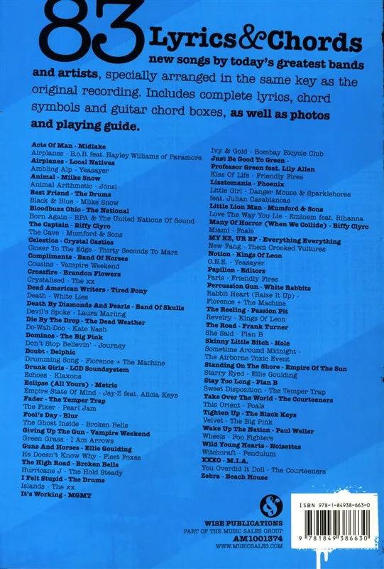 Lyrics & Chords Over 80 Massive Anthems MLC
