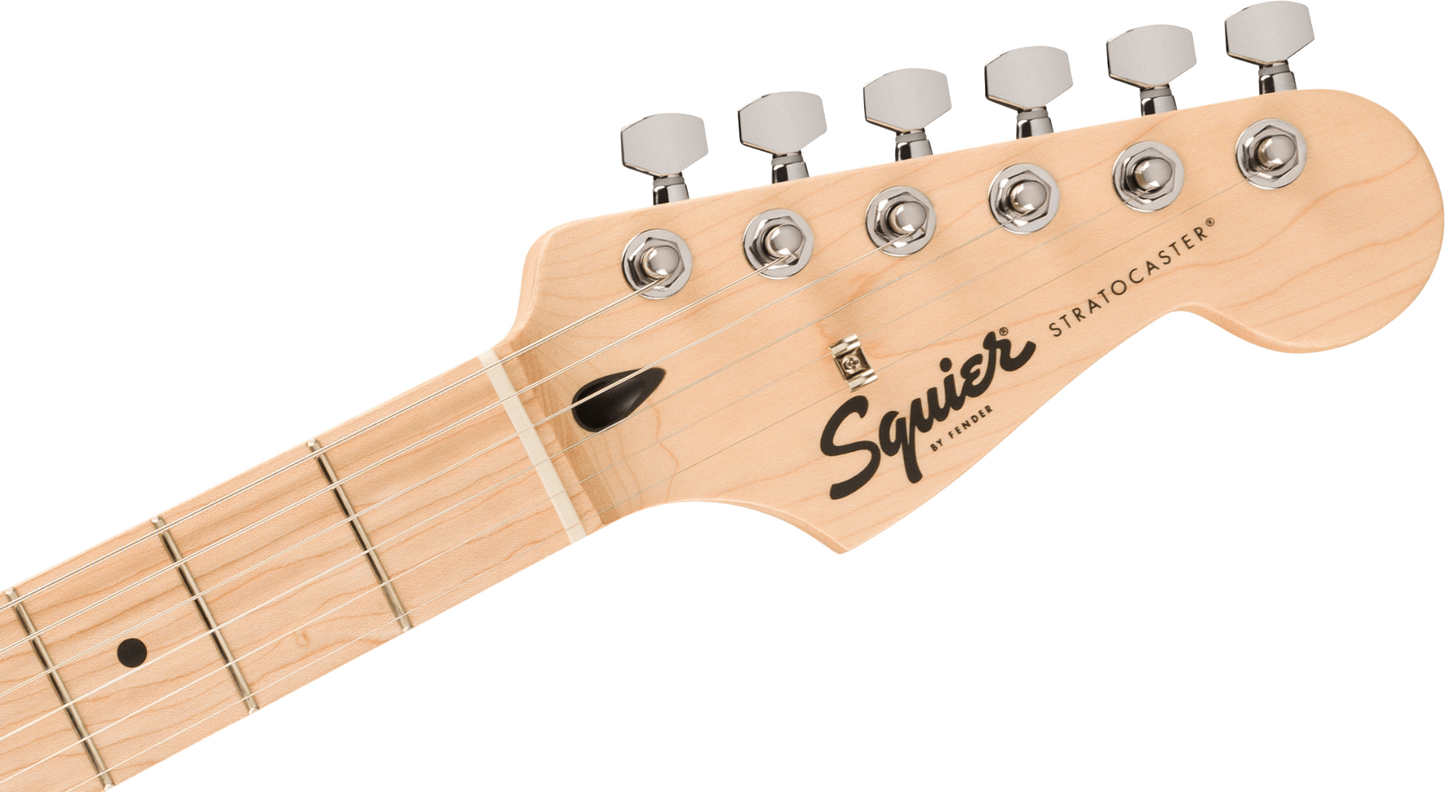 Squier FSR Squier Sonic Stratocaster, Maple Fingerboard, White Pickguard in Fiesta Red