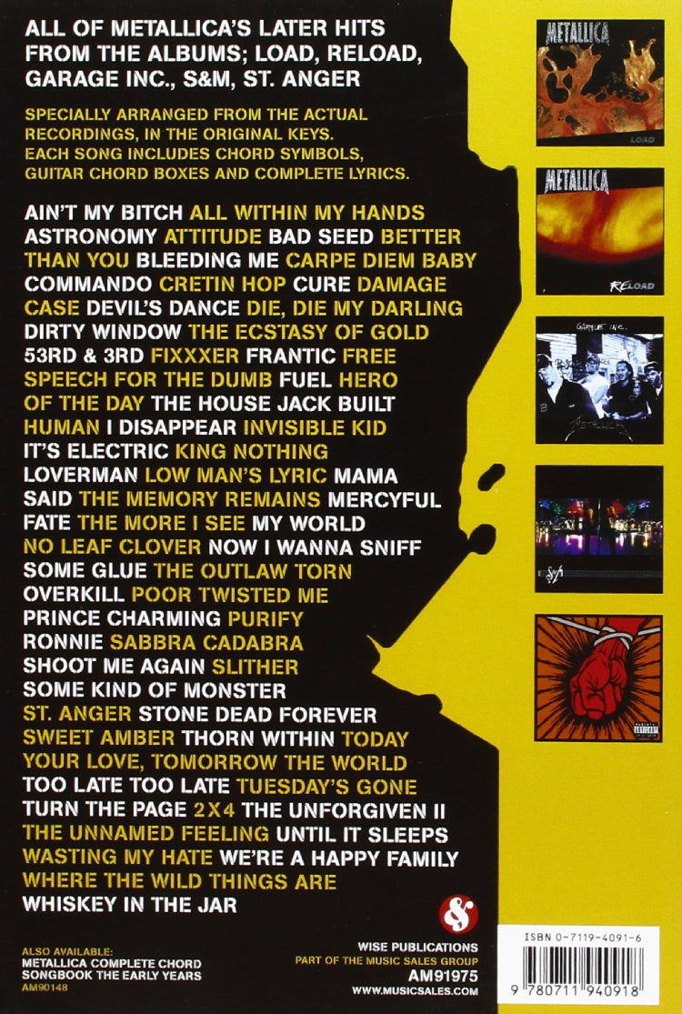 Metallica Complete Chord Songbook The Later Years