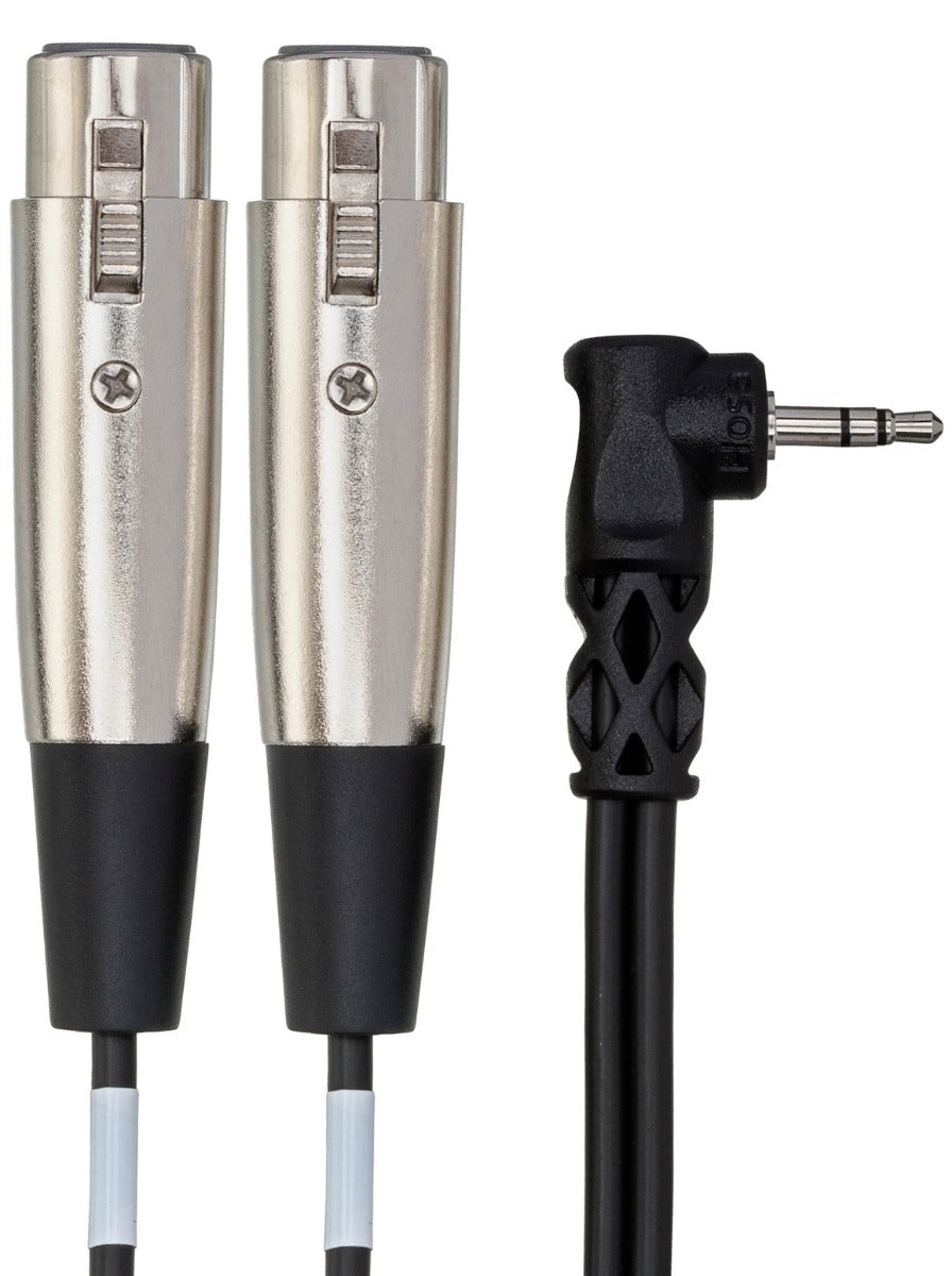 HOSA CYX405F Microphone Cable Dual XLR3F to Right Angle 3.5 mm TRS 5Ft