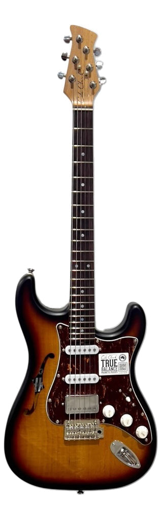 Cole Clark HB Hollow Baby, HSS, Tortoise Shell Pickguard in Sunburst