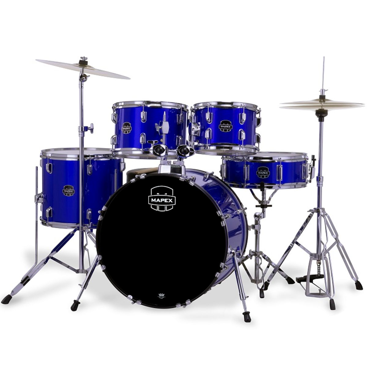 Mapex Comet (10T, 12T, 14FT, 20B, 14S) with Cymbals, Hardware Pack inc. Throne in Indigo Blue