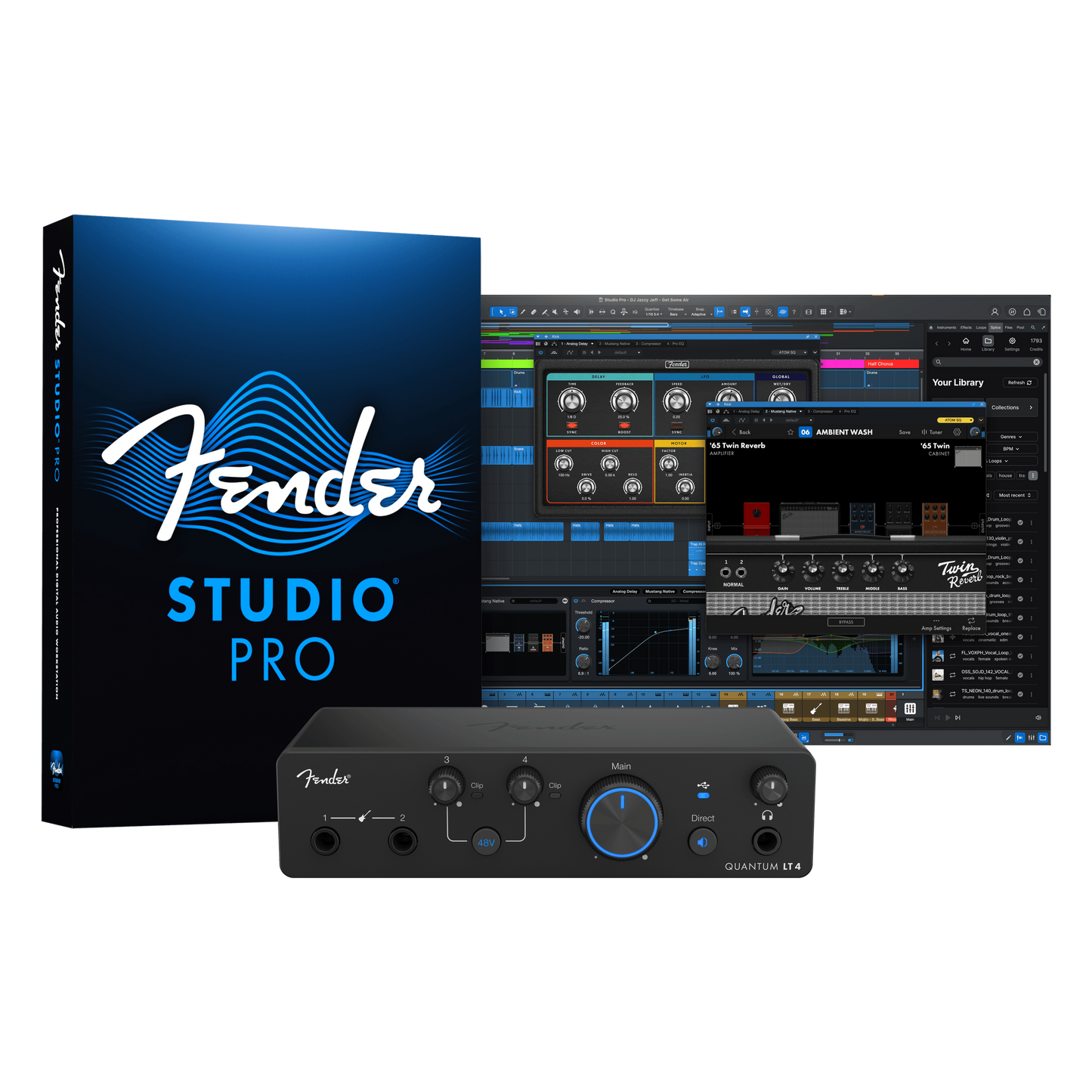 Fender Quantum LT4 4x2 24 bit / 192 kHz USB-C Audio Interface