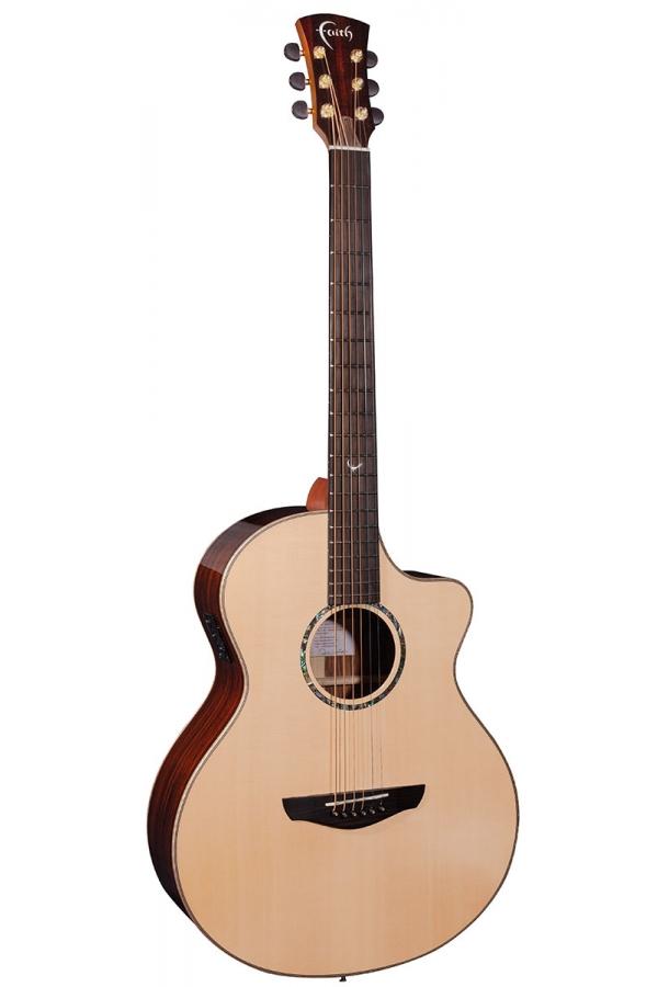 Faith HiGloss Baritone Neptune Electro Acoustic Cutaway in Natural