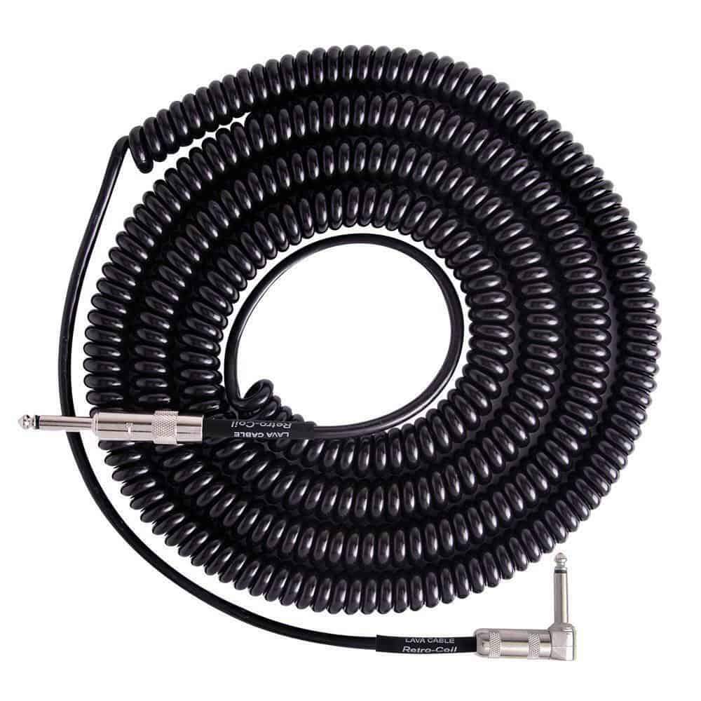 Lava Retro Coil 20' Straight to Right Angle in Black