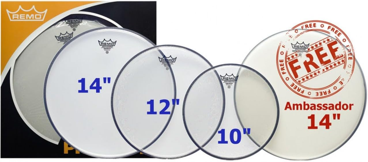 Remo 14" Emperor Clear Rock Ambassador Pro Pack