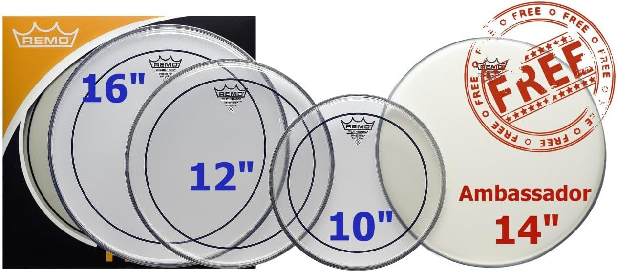 Remo Pinstripe Clear Rock Propack 14" Ctd Ambas Drumhead Pack