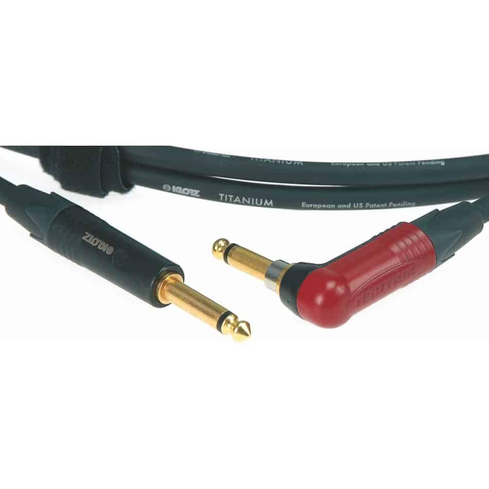 Klotz Titanium 6m Silent Angled Plug Guitar Cable in Black