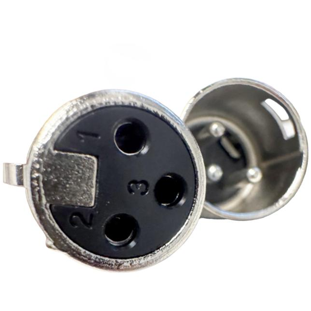 Legacy 6m XLRF to XLRM Microphone Cable, Chrome Connectors in Black