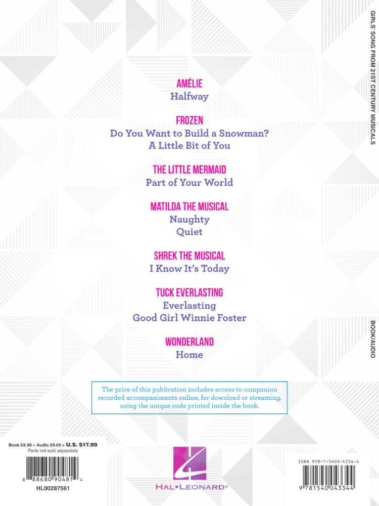 Girls' Songs from 21st Century Musicals BK/OLA
