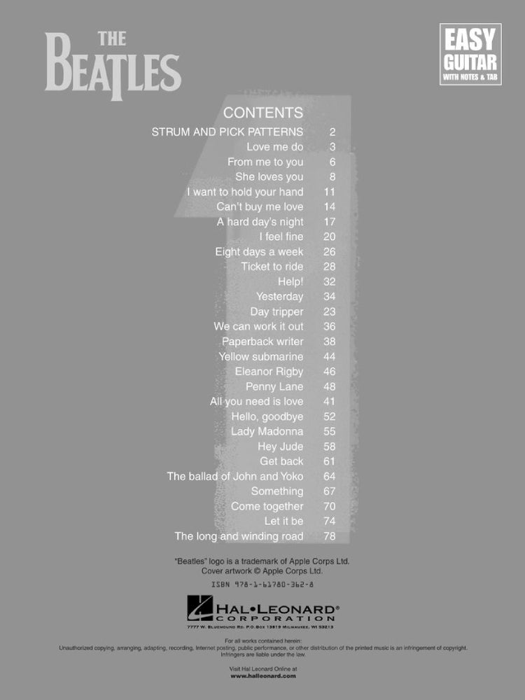 Beatles 1 Recorded Version Guitar Tab