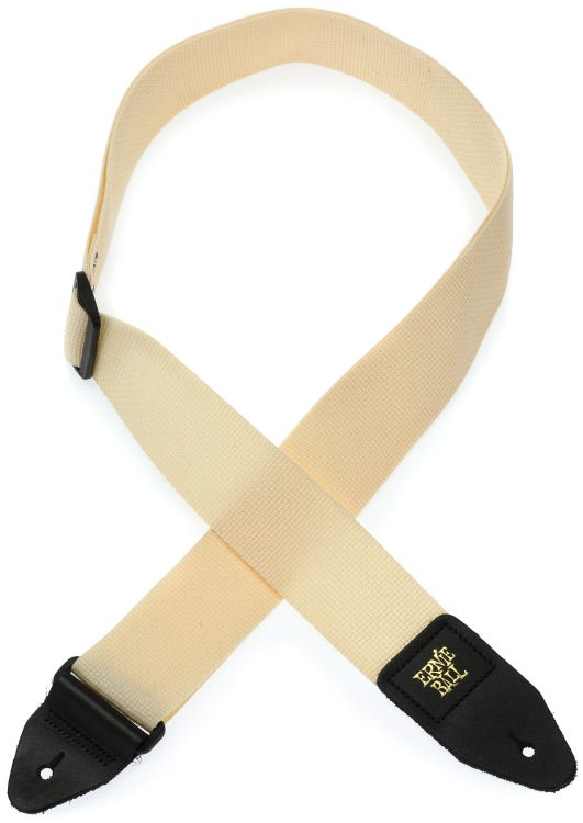 Ernie Ball Polypro Guitar Or Bass Strap in Cream & Black