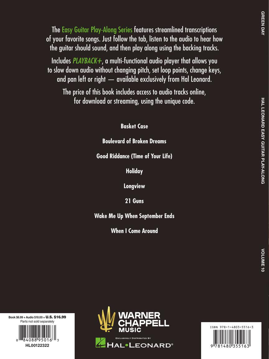 Green Day Easy Guitar Play Along Volume 10 Bk/Cd